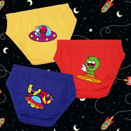 NUSYL Boys Pack Of 3 Monster Printed Mid Rise Basic Briefs - NUBCBRFPO3.0134-image-4