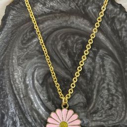 BDIVA Gold-Plated Rose Bloom Enamel Pendant with Chain-image-92