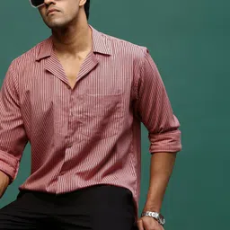 Sangria Striped Pure Cotton Shirts-image-20