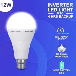 henonex 12W LED Bulb with Built-in Battery|Pck of 3 4 hrs Bulb Emergency Light image 5