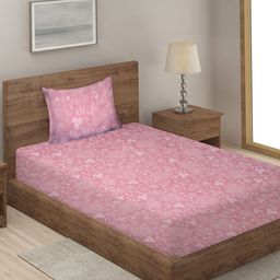 Myntra Elegant Homes Pink & White Printed 300 TC Single Bedsheet Set - 2.25 m x 1.5 m-image-38