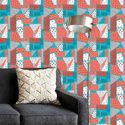 ArtzFolio Printed UV-Resistant Anti-Bacterial Abstract Patchwork Art Peel & Stick Wallpaper-image-68