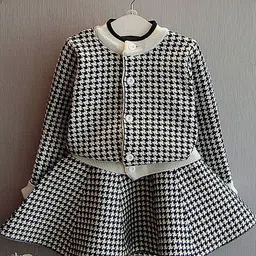 Little Surprise Box LLP Girls Checked Top with Skirt-image-32