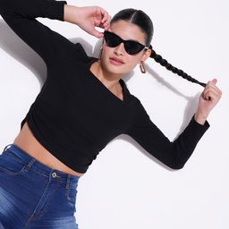 SHOWOFF Women Square Neck Cotton Crop Top-image-99