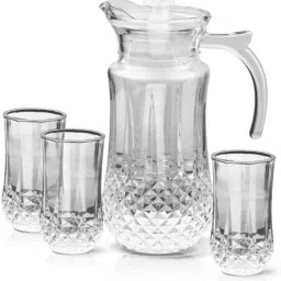 (pack of 7)Glassware Imported Crystal Carafes & Pitchers Jug (1.5 L) Jug Glass Set-image-35