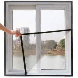 HDPE - High Density Poly Ethylene Infants Washable 3X5 FT grey Fiberglas Window Mosquito Net Stitched with Loop on All Four Borders Mosquito Net-18