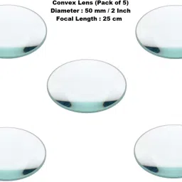 erhindia (Pack of 5 pcs) Convex Lens (50 mm Diameter) (Focal Length 25 cm) for DIY Science Experiments and Projects Kits image 2