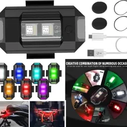 Universal Safety Small Light 7 Colors 30 Modes, Cycle, Helmet Light - Multicolor LED Rear Break Light-17