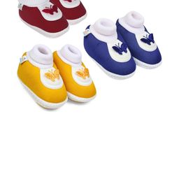NESKA MODA 6 To 12 Months 3 Pair Set Newborn Unisex Baby Skin Friendly Cotton Butterfly Booties-image-71