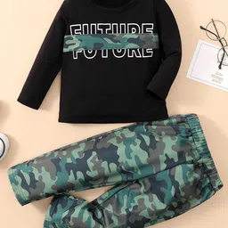 YK Boys Printed T-shirt With Trousers Clothing Set-23