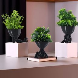 Myntra Elegant Homes Black 3 Pieces Artificial Plant With Pot-image-95