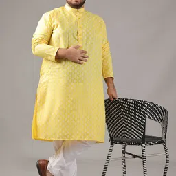 SOJANYA PLUS Men Printed Regular Kurta with Churidar image 3