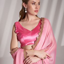 all about you Embellished Sequinned Border Pure Chiffon Saree-picture-40