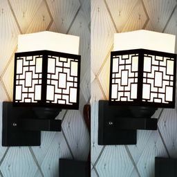 Gojeeva Brown Wood Square Wall Lamps-picture-15