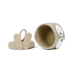 Myntra Elegant Homes Beige & White Foldable Reusable Multi-Utility Organiser With Lid image 4