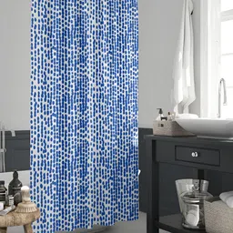 ArtzFolio Blue and White Abstract Printed Waterproof Shower Curtain-image-40