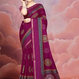 STAVA CREATION Ethnic Motifs Zari Silk Cotton Mysore Silk Saree-image-6