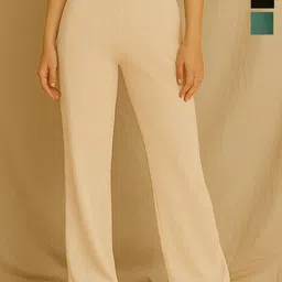 Fabflee Women Pack Of 3 Regular Fit Mid-Rise Parallel Trousers-picture-29