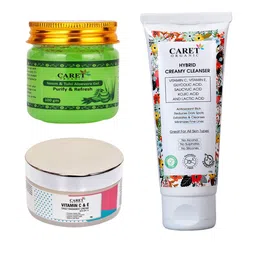 CARET ORGANIC Hybrid Creamy Cleanser, Neem Tulsi & Aloe Vera Gel & Vitamin C Cream-18