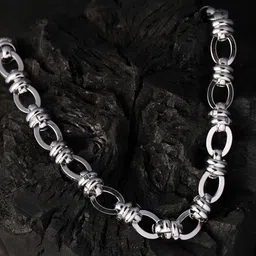 French Accent Men Silver-Plated Chain-39