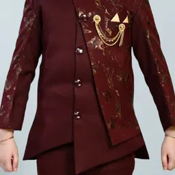 BAESD Boys Self Design Sherwani Set image 5