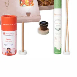 GaneshaSpeaks 3-Pcs Brown Loban Dhoop Cup & Rose Dhoop Stick, Jasmine Incense Stick Combo-image-86