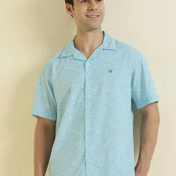 Allen Solly Men Relaxed Fit Abstract Printed Cuban Collar Casual Shirt-image-90