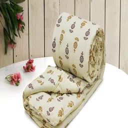 Myntra Elegant Homes Brown Floral Printed Mild Winter Single Bed Comforter-image-36