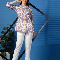 Ramas Women Geometric Printed Cotton Top-image-51