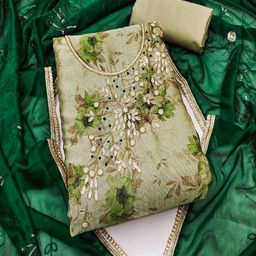 ASISA Embroidered Art Silk Unstitched Dress Material-image-81