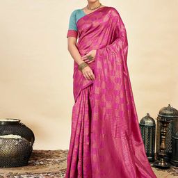 HERE&NOW Woven Design Zari Silk Blend Saree-image-63