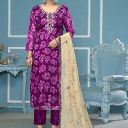MANVAA Floral Embroidered Sequinned Unstitched Dress Material-image-39