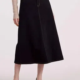 Tripursundari Fashion A-Line Maxi Denim Skirt-picture-8