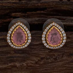 Kushal's Fashion Jewellery Teardrop Shaped Kundan Studs-image-50