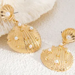 StyleCast x Revolte Gold Plated Artificial Stones Studded Contemporary Drop Earrings-22