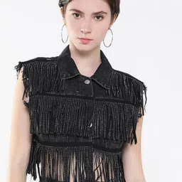 SHOWOFF Women Windcheater Denim Jacket-image-47