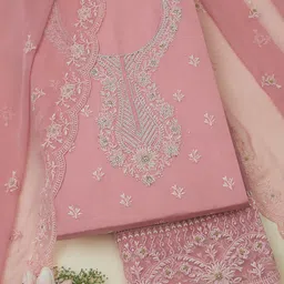 Soch Floral Embroidered Organza Unstitched Dress Material-image-44