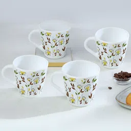 Larah by BOROSIL White Opalware Mugs Set of Cups and Mugs-11
