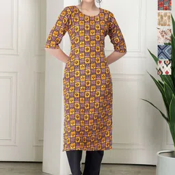 7Threads Women Pack Of 6 Floral Printed Crepe Kurta-image-37