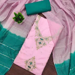 DIVASTRI Floral Embroidered Unstitched Dress Material-image-47