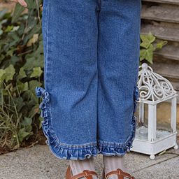 LULU & SKY Girls Straight Fit High-Rise Mildly Distressed Light Fade Jeans-image-27