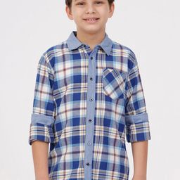 KATE & OSCAR Boys Opaque Checked Casual Shirt-image-54