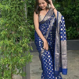 BerMondsey Woven Design Silk Blend Designer Banarasi Saree-picture-14