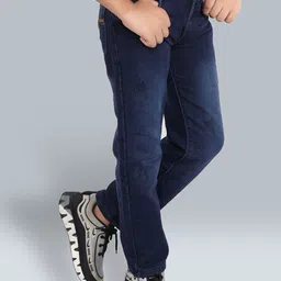 BAESD Boys Straight Fit Mildly Distressed Light Fade Jeans-image-94