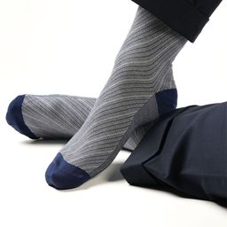 Theater Men Barber Stripes Mercerized Cotton Calf Length Formal Socks-image-41