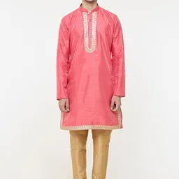 Arihant Rai Sinha Men Ethnic Motifs Embroidered Regular Kurta with Churidar-43
