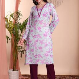 Sangria Women Floral Printed Daily A-Line Kurta-38