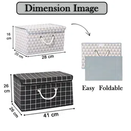 Aura Black & Grey 2 Pieces Multipurpose Storage Box With Lid & Handle image 3
