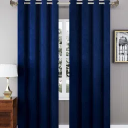 Aura Navy Blue Window Curtain-image-35