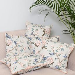 Jaipur Weaves Cream-Coloured & Blue 5 Pieces Square Cotton Cushion Covers-image-85